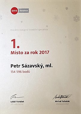 1.místo za rok 2017 v kategorii investiční specialista